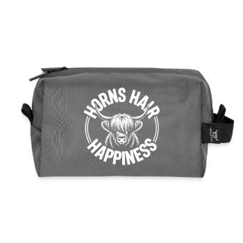 Horns Hair Happiness Highlands - Recycelte Kulturtasche - Anthrazit - Vorne