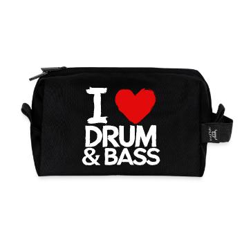 J’adore Drum & Bass Grunge Musique Batteur Drôle - Trousse de toilette en tissu recyclé - noir - Devant