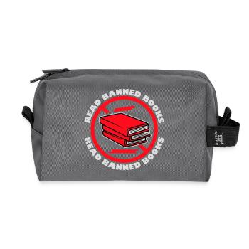 Read Banned Books Verbotene Bücher Lesen Freiheit - Recycled Toiletry Zip Bag - anthracite - Front