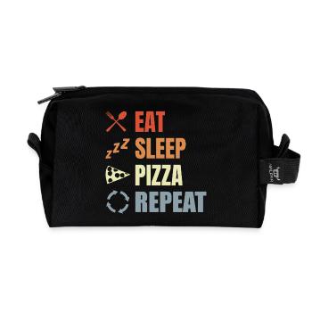 Manger Pizza Dormir Répéter - Trousse de toilette en tissu recyclé - noir - Devant