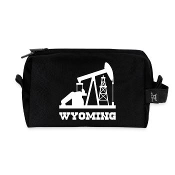 Wyoming Oilfield Pumpjack Design - Recycelte Kulturtasche - Schwarz - Vorne