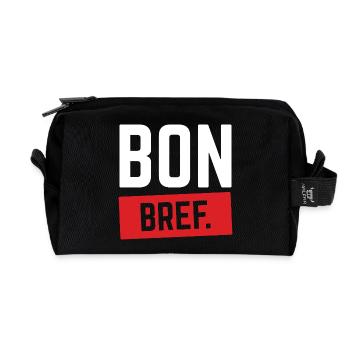 BON BREF Humour French Expression Funny - Recycled Toiletry Zip Bag - black - Front