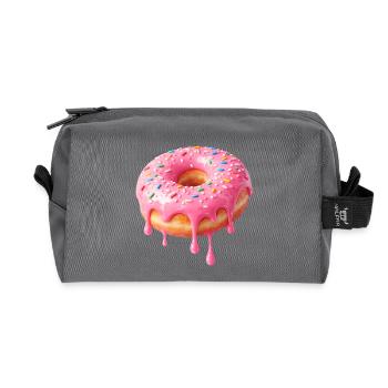 Tropfende Donut Delight – Süß - Recycelte Kulturtasche - Anthrazit - Vorne