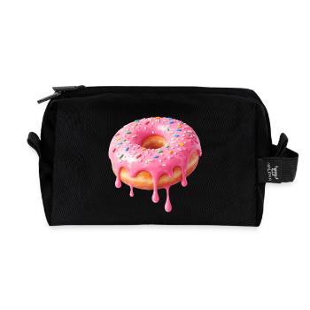 Dripping Donut Delight – Sweet - Trousse de toilette en tissu recyclé - noir - Devant