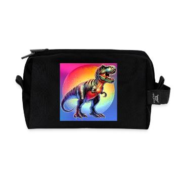 Dinosaurier - Recycelte Kulturtasche - Schwarz - Vorne