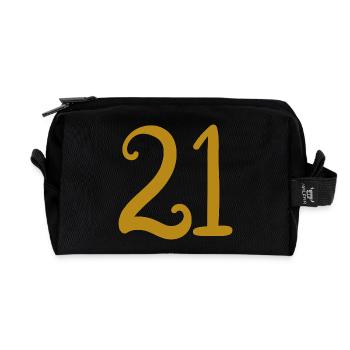 21 - Recycled Toiletry Zip Bag - black - Front