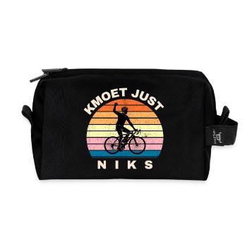 Kmoet just nothing, Dialecte anversois Chemises - Trousse de toilette en tissu recyclé - noir - Devant