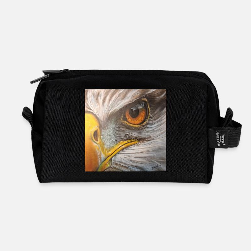 Adlerauge - Recycelte Kulturtasche - Schwarz