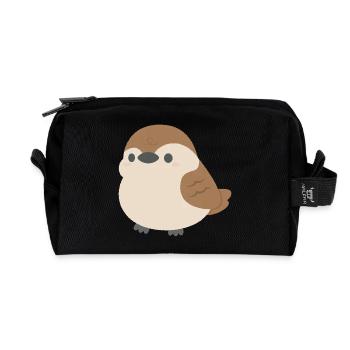 Rundlicher Spatz - Recycelte Kulturtasche - Schwarz - Vorne
