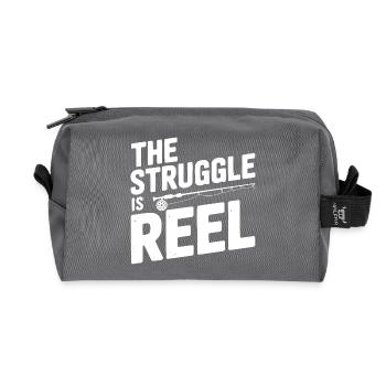 The Struggle Is Reel - Recycled Toiletry Zip Bag - anthracite - Front