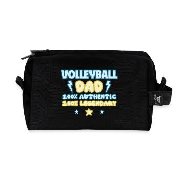 Volleyball-Papa,Volleyball,Vatertagsgeschenk - Recycelte Kulturtasche - Schwarz - Vorne