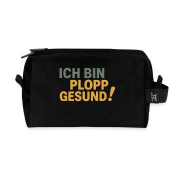 Plopp gesund - Recycelte Kulturtasche - Schwarz - Vorne
