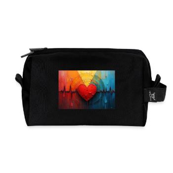 Heart Beat - Recycled Toiletry Zip Bag - black - Front