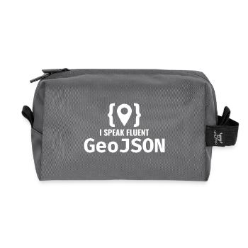GeoJSON Developer Coder Programmer GIS Mapping - Recycled Toiletry Zip Bag - anthracite - Front