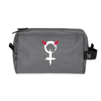 Diable femme femmes symbole - Trousse de toilette en tissu recyclé - anthracite - Devant