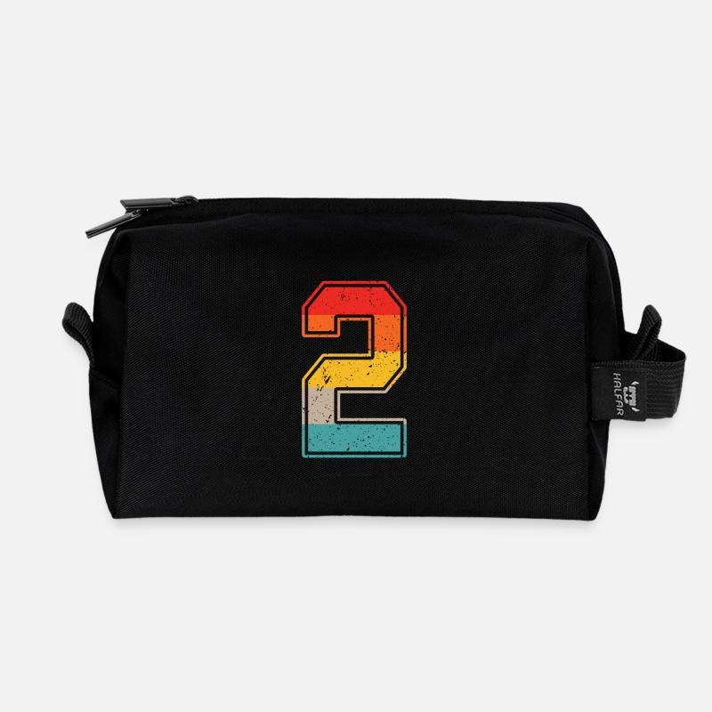 2 Jahre Retro Trikot Nummer 2 T-shirt Nummer 2 - Recycelte Kulturtasche - Schwarz
