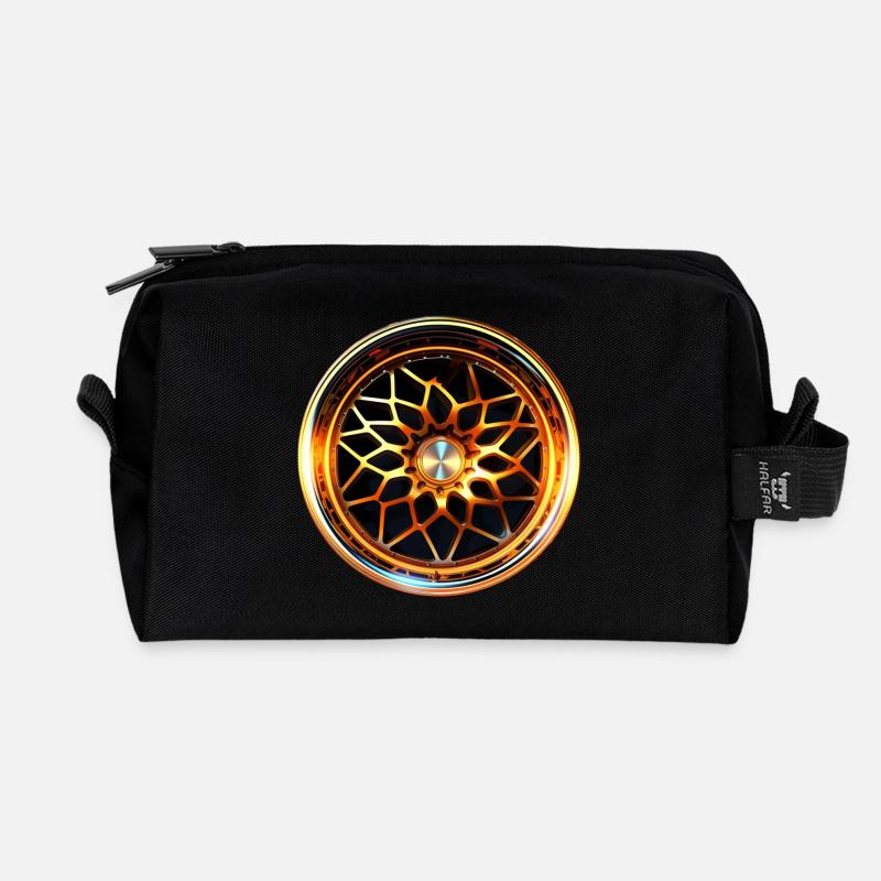 Car Rim - Recycelte Kulturtasche - Schwarz