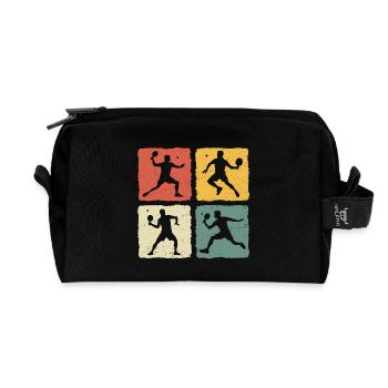 Joueur de tennis de table rétro - Trousse de toilette en tissu recyclé - noir - Devant