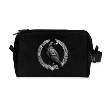 Rabe mit keltischem Knoten 01 - Recycelte Kulturtasche - Schwarz - Vorne