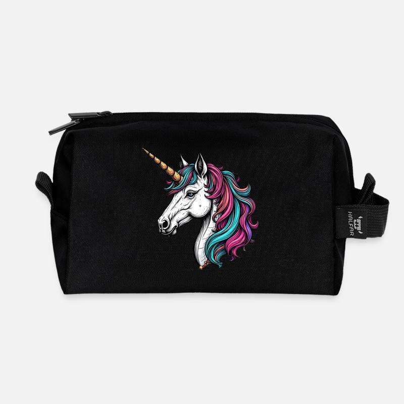 Magisches Einhorn 02 - Recycelte Kulturtasche - Schwarz