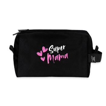 Super-Mama - Recycelte Kulturtasche - Schwarz - Vorne