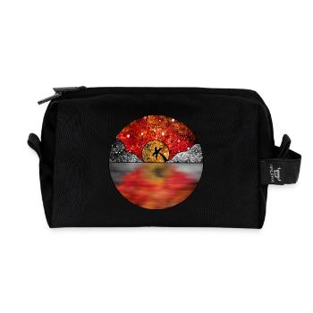 Cosmic Exotic Sunset Scene - Recycled Toiletry Zip Bag - black - Front