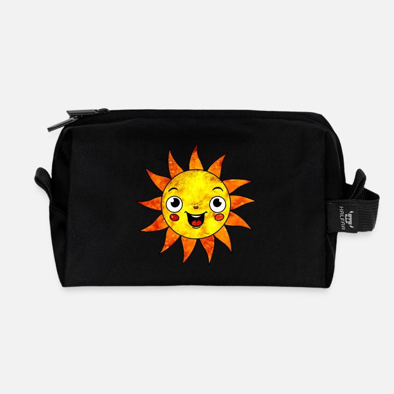 Cosmic Sun - Recycled Toiletry Zip Bag - black