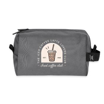 Iced coffee latte lover aesthetic black - Recycled Toiletry Zip Bag - anthracite - Front
