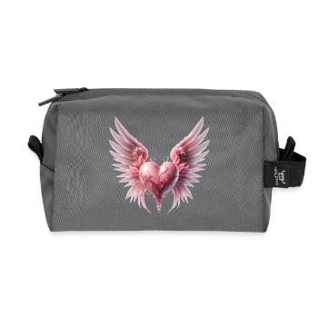 Coeur Rose - Trousse de toilette en tissu recyclé - anthracite - Devant