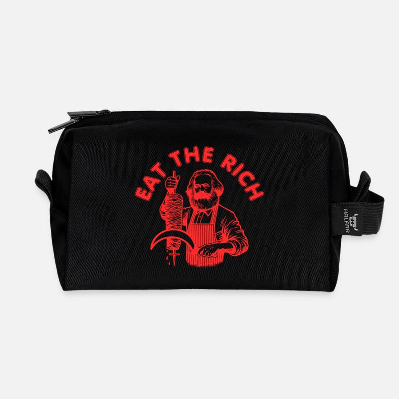 Eat the rich - Recycelte Kulturtasche - Schwarz