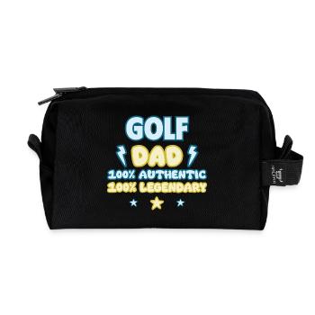Golf Dad, Father's Day Gift, Legendary - Recycled Toiletry Zip Bag - black - Front