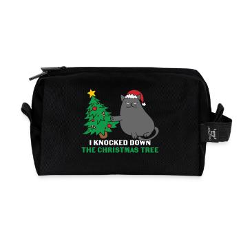 Katzen Geschenk- Weihnachten Geschenk Katze - Recycelte Kulturtasche - Schwarz - Vorne