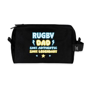 Rugby Dad – Father's Day Gift, Legendary - Recycled Toiletry Zip Bag - black - Front