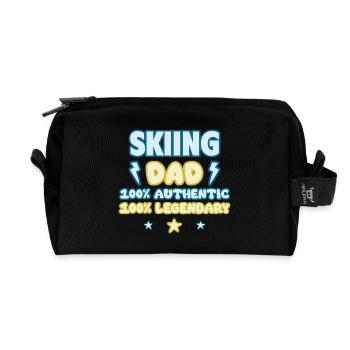 Ski Dad, Cadeau de Fête des Pères, Légendaire - Trousse de toilette en tissu recyclé - noir - Devant