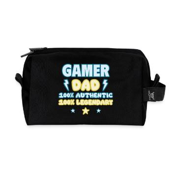 Gaming Dad,Father's Day Gift,Legendary,Geek,Gamer - Recycled Toiletry Zip Bag - black - Front
