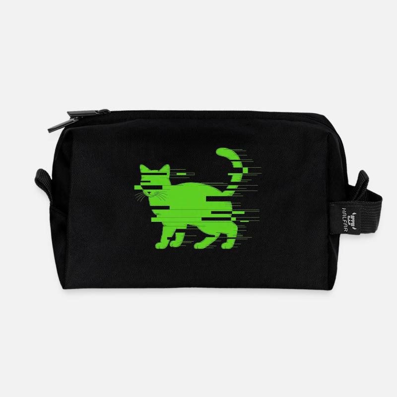 Glitch Chat - Trousse de toilette en tissu recyclé - noir