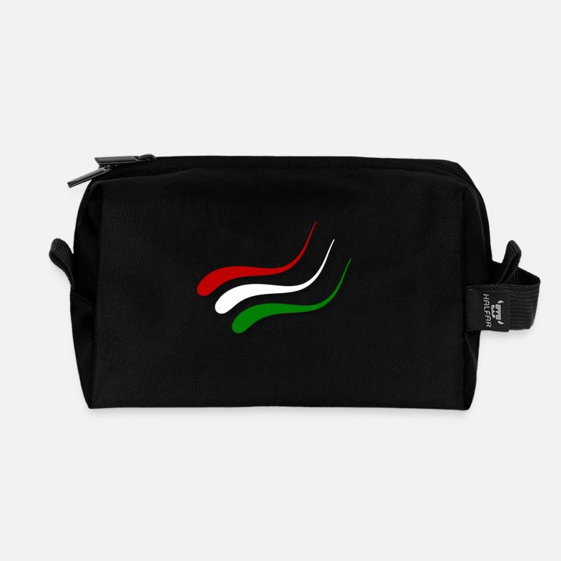 Ungarn-Fahne als Welle - Recycelte Kulturtasche - Schwarz