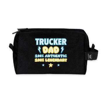 Trucker Dad, Father's Day Gift, Legendary - Recycled Toiletry Zip Bag - black - Front