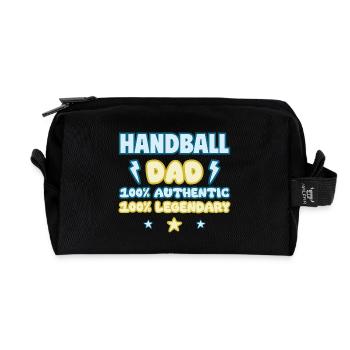 Papa joueur de handball,Cadeau de fête des pères,Handball - Trousse de toilette en tissu recyclé - noir - Devant