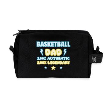 Basketball papa, Cadeau de fête des pères, Légendaire - Trousse de toilette en tissu recyclé - noir - Devant