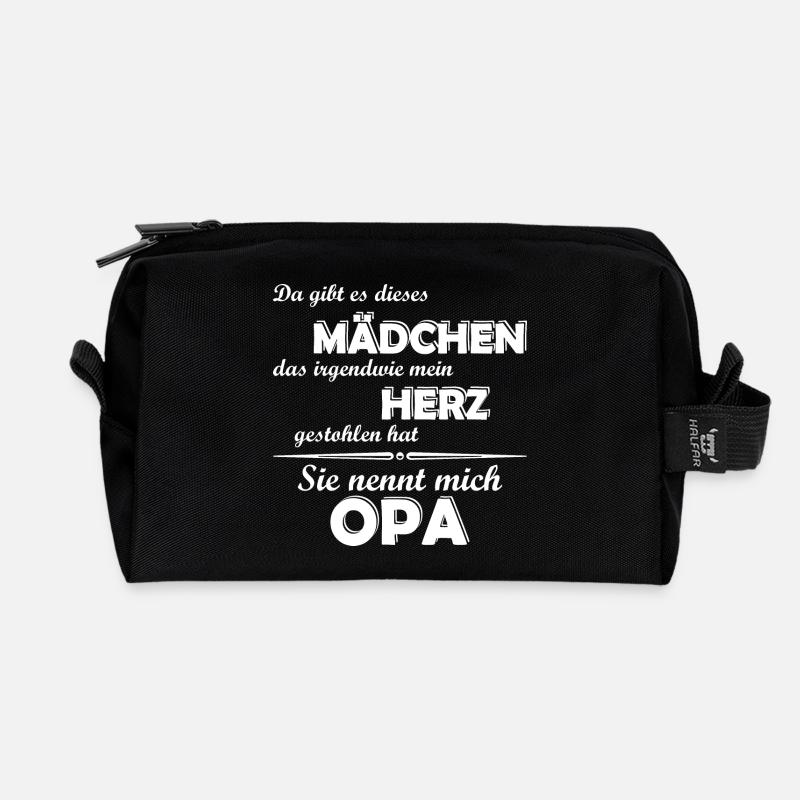 Ich liebe meine Enkelin - Opa - Recycelte Kulturtasche - Schwarz