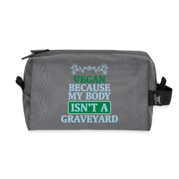 végétaliens - Trousse de toilette en tissu recyclé - anthracite - Devant