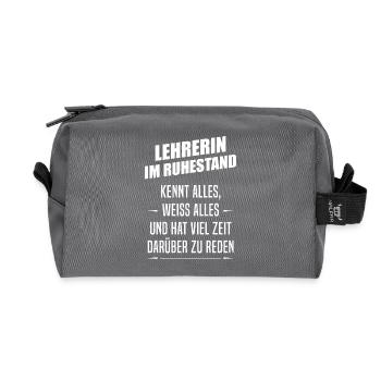 Lehrerin im Ruhestand - Recycelte Kulturtasche - Anthrazit - Vorne