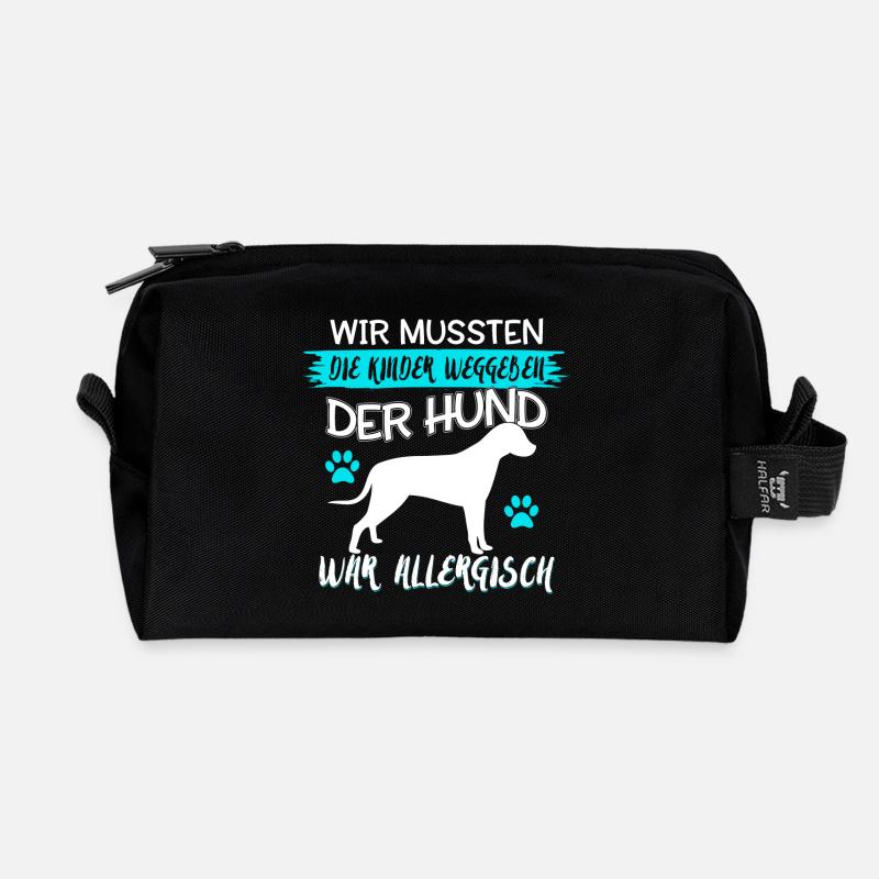 Wir mussten die Kinder weggeben, Hund allergisch - Recycelte Kulturtasche - Schwarz