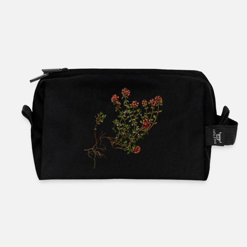 kraeuter rosmarin petersilie thymian dill oregano - Recycelte Kulturtasche - Schwarz