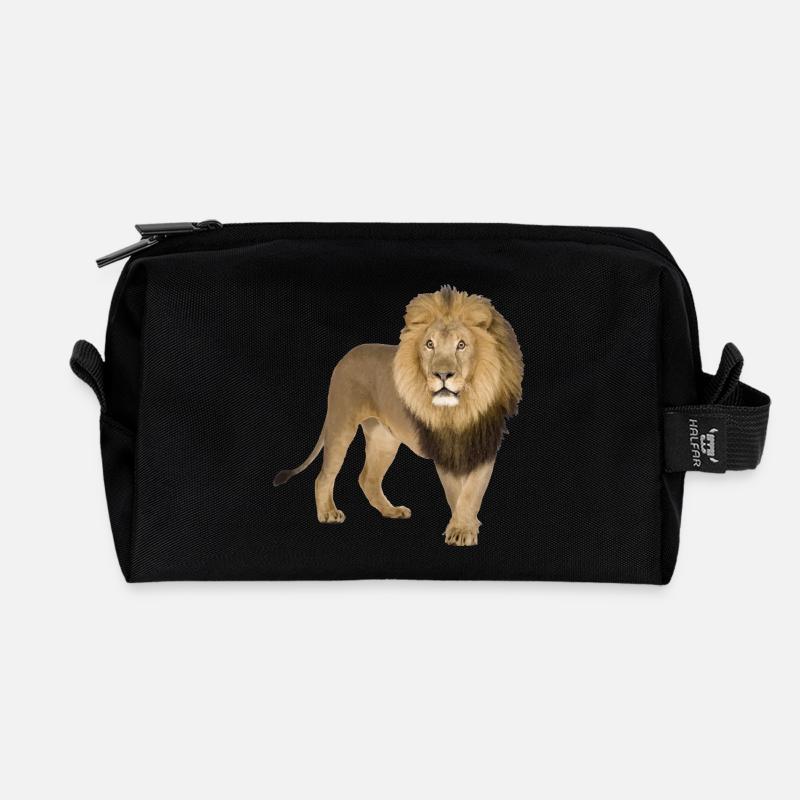 Löwe - Recycelte Kulturtasche - Schwarz