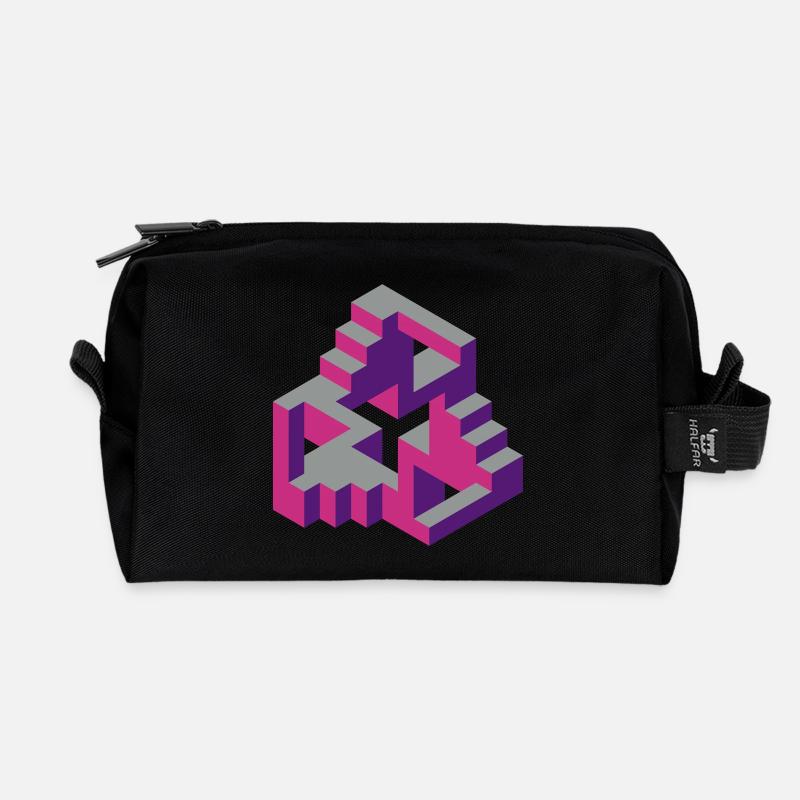 Impossible Figures 77B - Recycled Toiletry Zip Bag - black