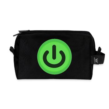 An/Aus Knopf Power Button Switch - Recycelte Kulturtasche - Schwarz - Vorne