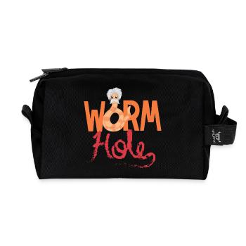 Wurm Würmchen Haare Bart Spruch lustig Geschenk - Recycelte Kulturtasche - Schwarz - Vorne