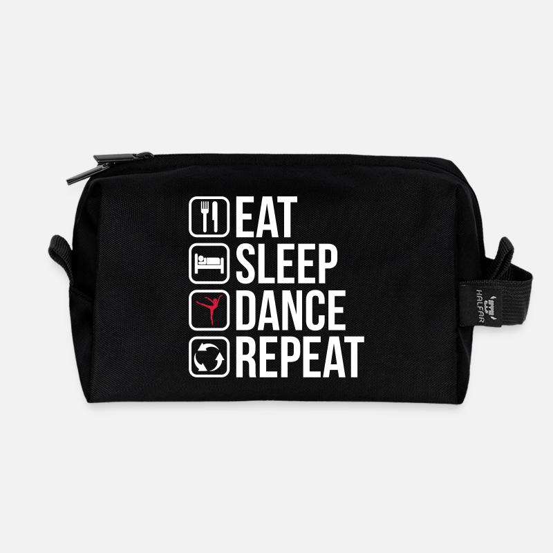 Eat Sleep Dance Repeat - Recycelte Kulturtasche - Schwarz